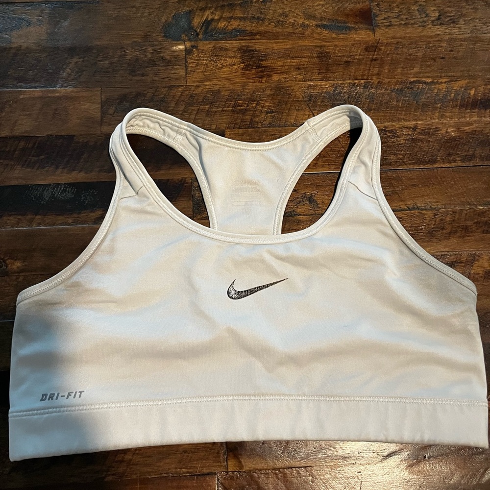 Nike Women's Light Gray Dri-FIT Sports Bra